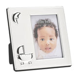 2 Tone Silverplated Frame with Pram Icon 4 x 3in - Silver