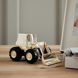 Front Loading Digger Silverplated Metal Money Box - Silver