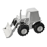 Front Loading Digger Silverplated Metal Money Box - Silver