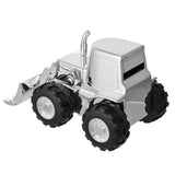Front Loading Digger Silverplated Metal Money Box - Silver