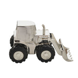 Front Loading Digger Silverplated Metal Money Box - Silver