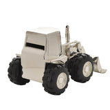 Front Loading Digger Silverplated Metal Money Box - Silver