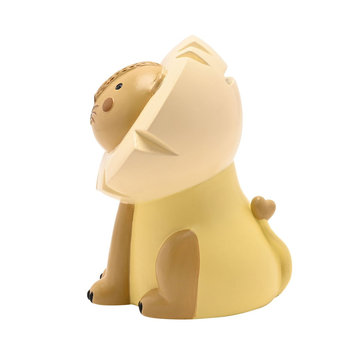 Sitting Lion Resin Money Box with Rear Coin Slot - Yellow