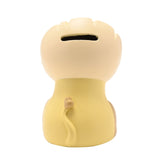 Sitting Lion Resin Money Box with Rear Coin Slot - Yellow