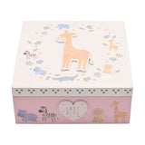 Baby Girl Giraffe Square MDF Keepsake Box - Pink & White
