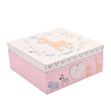 Baby Girl Giraffe Square MDF Keepsake Box - Pink & White
