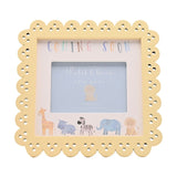 Coming Soon Scallop MDF Photo Frame 4 x 3in - White & Yellow