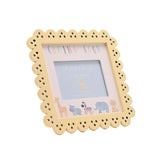 Coming Soon Scallop MDF Photo Frame 4 x 3in - White & Yellow
