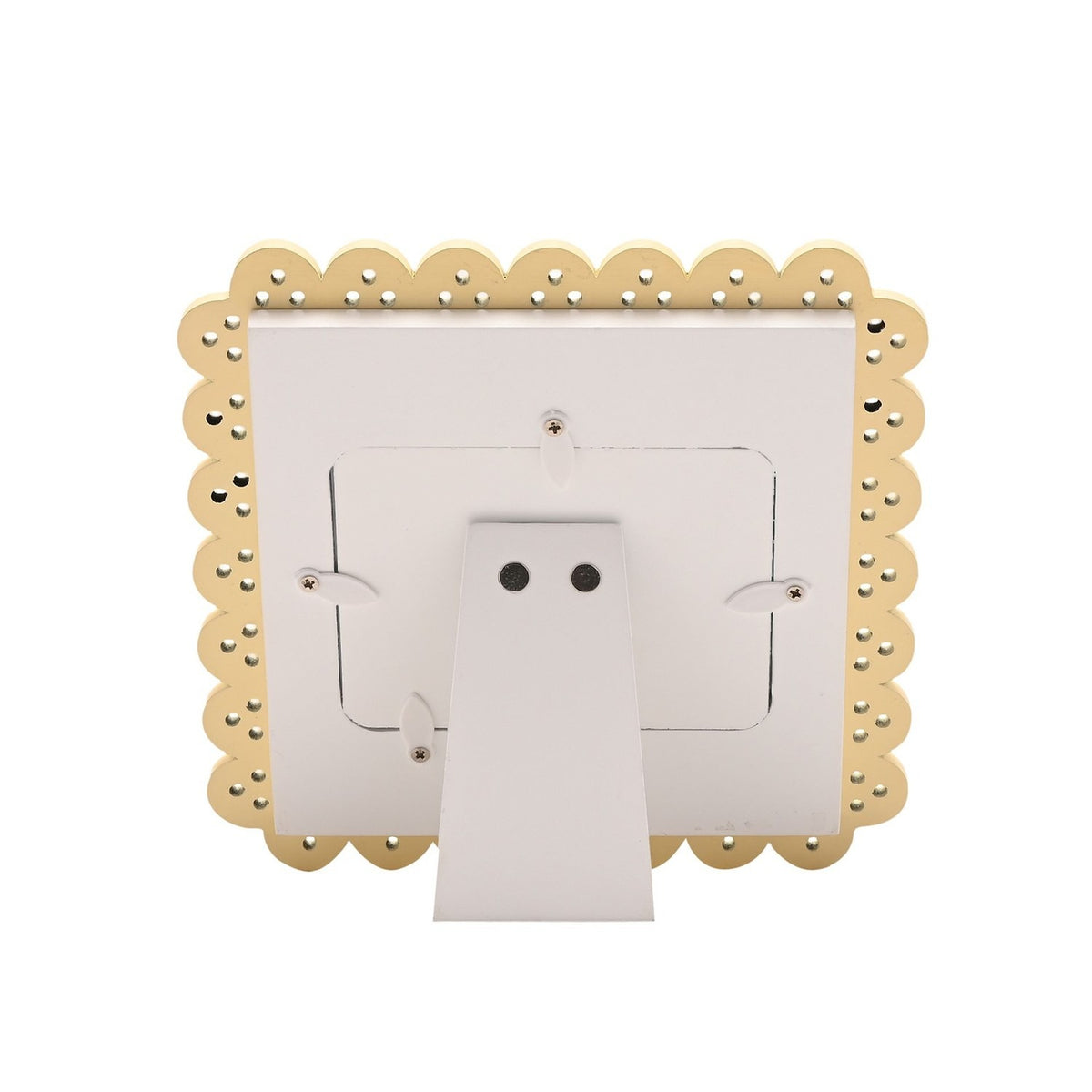 Coming Soon Scallop MDF Photo Frame 4 x 3in - White & Yellow