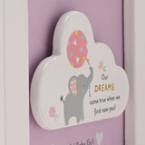 Girl Dream Elephant Folding MDF Photo Frame 4 x 4in - Pink