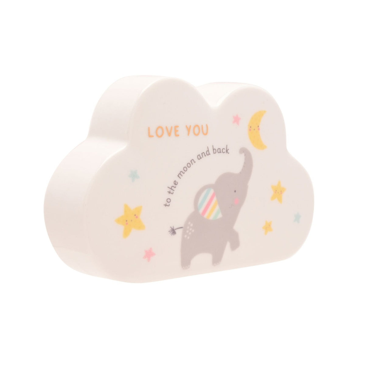 Love You Elephant Cloud Ceramic Mantel Ornament - White