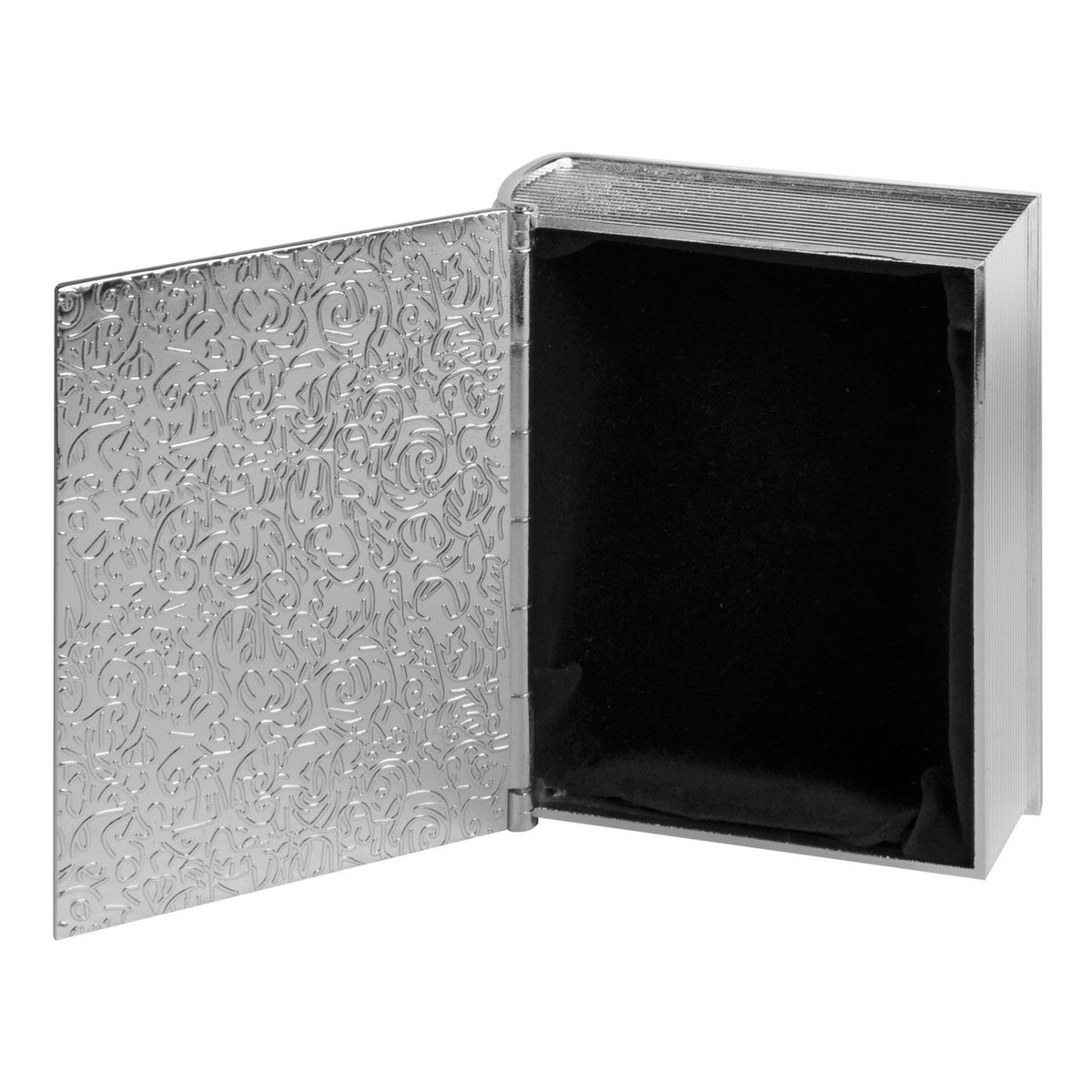 Bible Cross Silverplated Epoxy Trinket Box - Silver & Cream