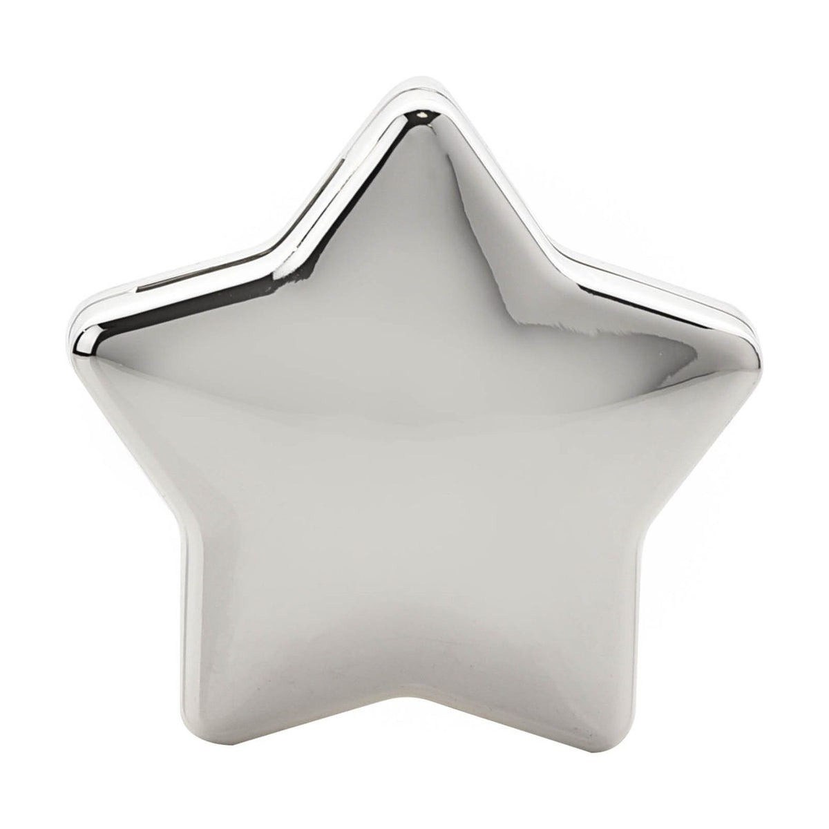 Star Silverplated Metal Money Box with Rear Stopper - Silver