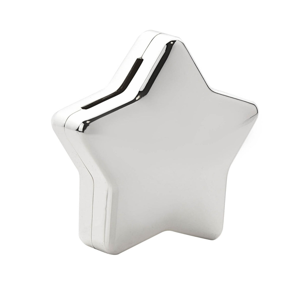 Star Silverplated Metal Money Box with Rear Stopper - Silver