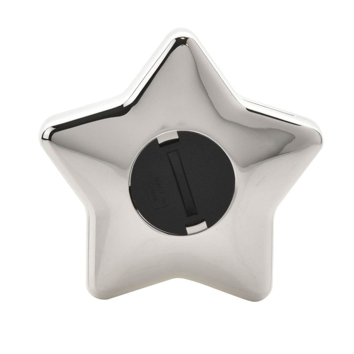 Star Silverplated Metal Money Box with Rear Stopper - Silver