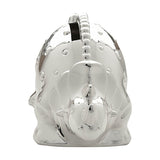 Raised Spot Dinosaur Silverplated Metal Money Box - Silver