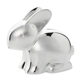 Real Silverplated Metal Sitting Rabbit Money Box - Silver