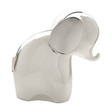 Curled Trunk Elephant Silverplated Metal Money Box - Silver