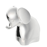 Curled Trunk Elephant Silverplated Metal Money Box - Silver