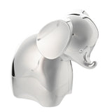 Curled Trunk Elephant Silverplated Metal Money Box - Silver