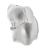 Curled Trunk Elephant Silverplated Metal Money Box - Silver