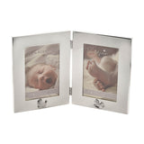 Hinged Double Silverplated Photo Frame 6 x 4in - Silver