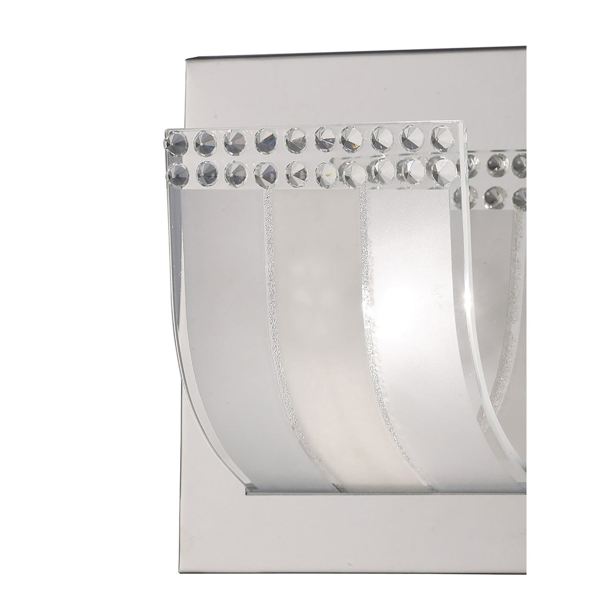 Charis 2 Light Glass & Crystal Wall Light With Switch - Chrome