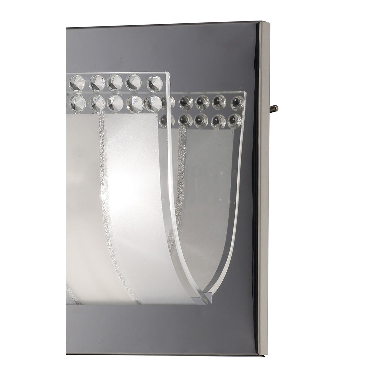 Charis 2 Light Glass & Crystal Wall Light With Switch - Chrome