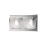 Charis 2 Light Glass & Crystal Wall Light With Switch - Chrome