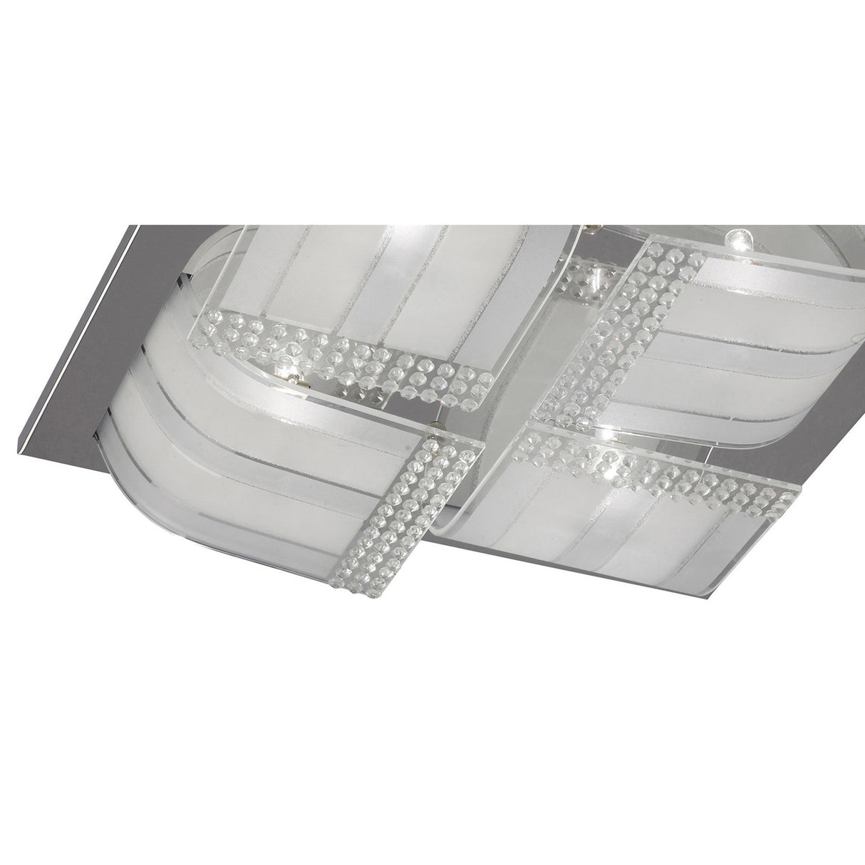Charis 4 Light Glass Crystal Flush Ceiling Light - Polished Chrome