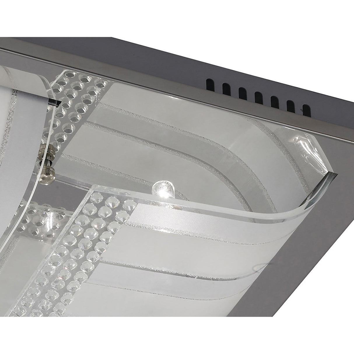 Charis 4 Light Glass Crystal Flush Ceiling Light - Polished Chrome