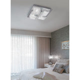 Charis 4 Light Glass Crystal Flush Ceiling Light - Polished Chrome