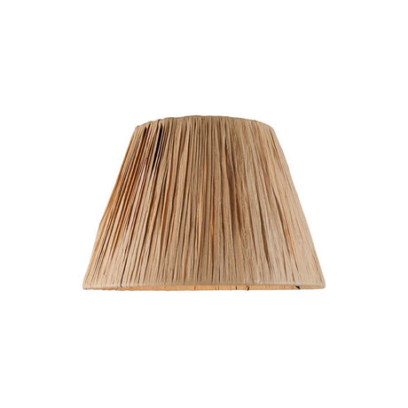 Endon Chartshaw 24cm tapered lamp shade hand-wrapped in natural raffia with a woven vertical texture, shown on a plain white background.