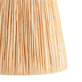 Close-up of the Chartshaw 30cm tapered lamp shade in natural raffia, showing its hand-wrapped woven texture, on a plain white background.