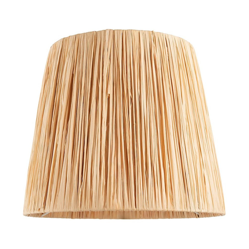 Chartshaw 30cm tapered lamp shade in natural raffia, hand-wrapped woven texture, shown on a plain white background.