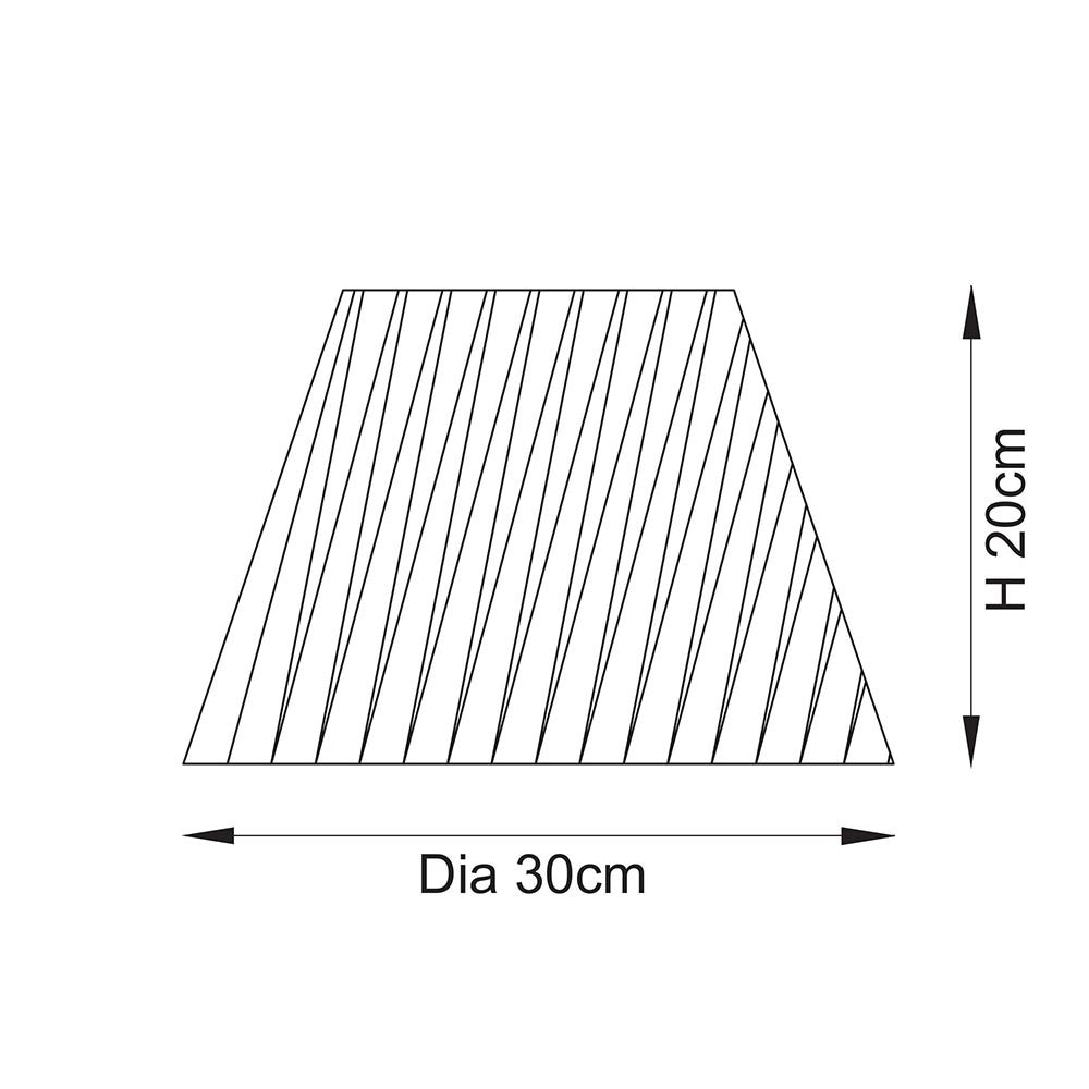 Line drawing of the Chartshaw 30cm tapered lamp shade showing dimensions, 20cm height and 30cm base diameter, on a white background.