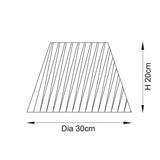 Line drawing of the Chartshaw 30cm tapered lamp shade showing dimensions, 20cm height and 30cm base diameter, on a white background.