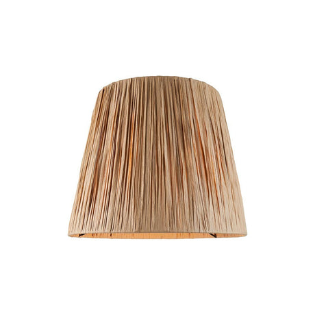 Endon Chartshaw 32cm tapered lamp shade hand-wrapped in natural raffia with a vertical woven texture, shown on a plain white background.