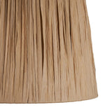 Close-up of Endon Chartshaw 32cm tapered lamp shade in natural raffia, showing the hand-wrapped woven texture and warm earthy tone.