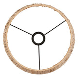 Endon Chartshaw 32cm tapered lamp shade in natural raffia, top view showing the woven frame edge, black fixed gimbal and E27 fitting ring.