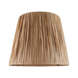Endon Chartshaw 32cm tapered lamp shade in natural hand-wrapped raffia with a woven vertical texture, shown against a plain white background.