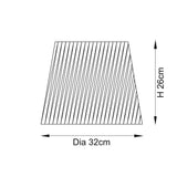 Endon Chartshaw 32cm tapered lamp shade dimension diagram showing 26cm height and 32cm bottom diameter on a plain white background.