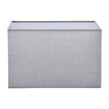 Chartstead rectangular tapered lamp shade in grey cotton fabric with white interior and rolled edge, shown on a plain white background.