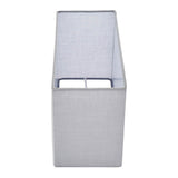 Chartstead rectangular 27cm tapered lamp shade in grey fabric with rolled edge, shown from above on a plain white background.
