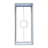 Chartstead rectangular tapered lamp shade in grey fabric with rolled edges, shown from above with visible E27 gimbal fitting on a white background.