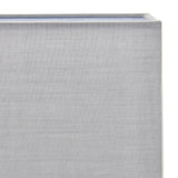 Close-up of the Chartstead rectangular tapered lamp shade in grey cotton fabric, showing the rolled edge and tailored corner seam against a plain background.