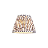 Endon Chartwood 20cm tapered lamp shade in pearl grey pleated faux linen with a rippled print and taped edges, shown on a plain white background.