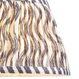 Endon Chartwood 20cm tapered lamp shade in pearl grey pleated faux linen with a rippled wave print and taped edge trim.