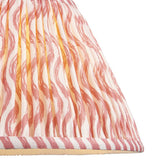 Endon Chartwood 30cm tapered lamp shade in coral pink and white pleated faux linen with a rippled print and taped edge detailing.
