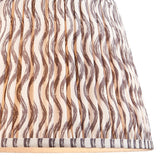 Endon Chartwood 35cm tapered lamp shade in pearl grey pleated faux linen with a soft grey and white ripple print and taped edge detailing.